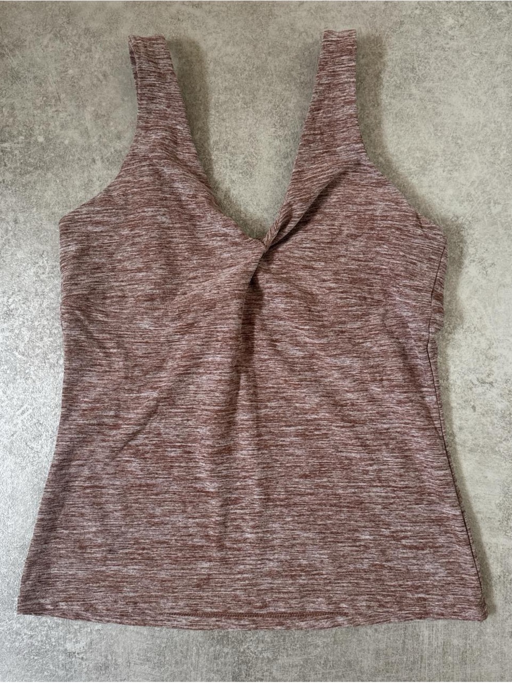 Beyond Yoga Mauve Heather Twist-Front Tank